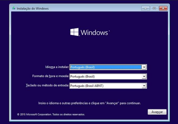 instalando windows 10